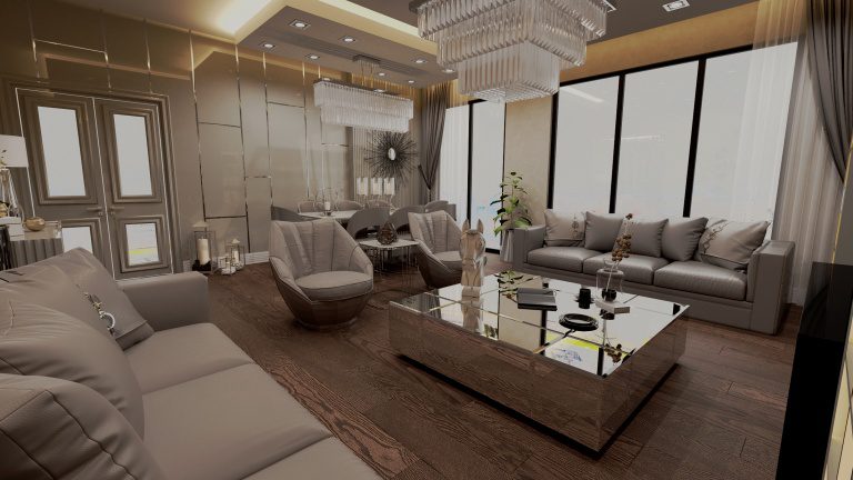 Kurtköy Konut Projesi Salon tasarımı Varalli Mobilya‘ da
